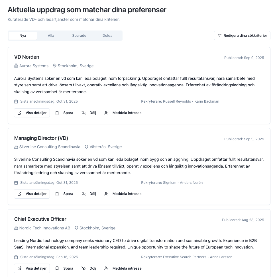ExecRadar — Medlemskap för erfarna VD:ar